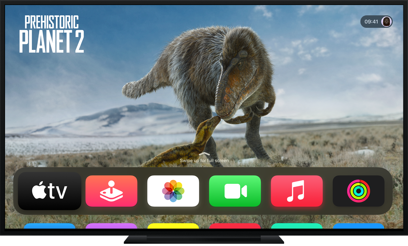 An Apple TV showing the Home Screen
