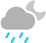 An icon symbolizing nighttime drizzle.