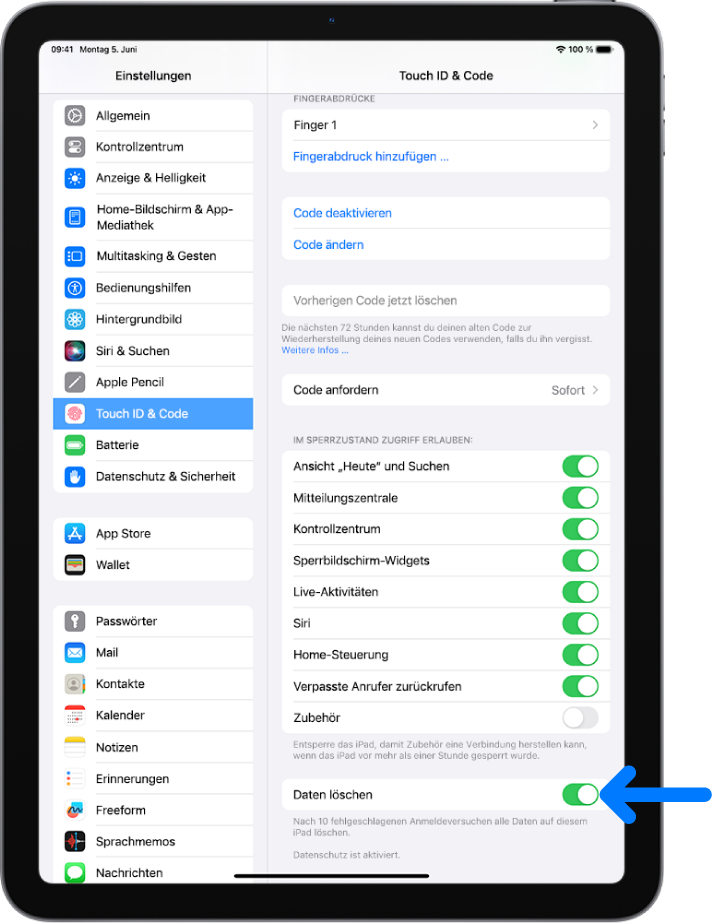 Ipad Automatische Sperre Lässt Sich Nicht Deaktivieren Festlegen eines Codes auf dem iPad - Apple Support (DE)