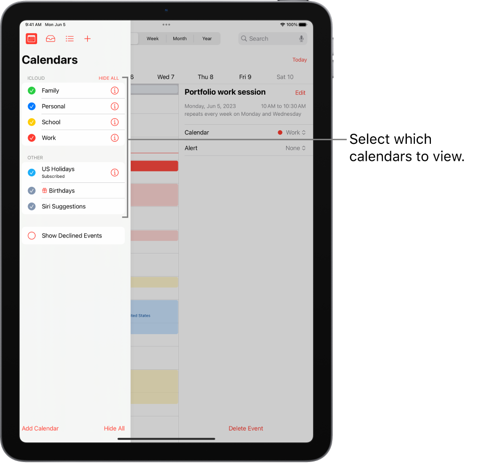 Set up multiple calendars on iPad Apple Support