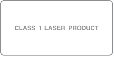 A label reading “Class 1 laser product.”