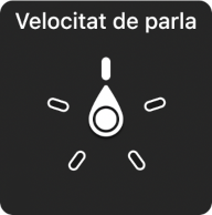 Control del rotor amb la punta assenyalant la configuració de “Velocitat de parla”.