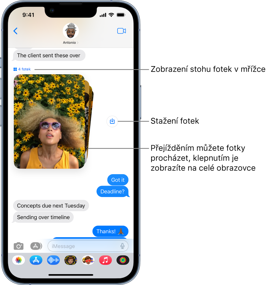 Jak poslat fotky přes iPhone?