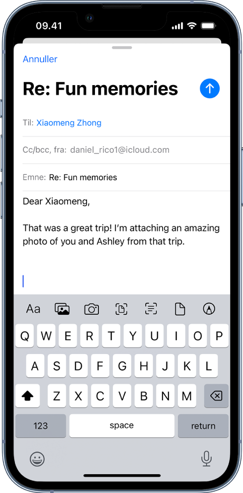 e-mailbilag Mail på iPhone - (DK)