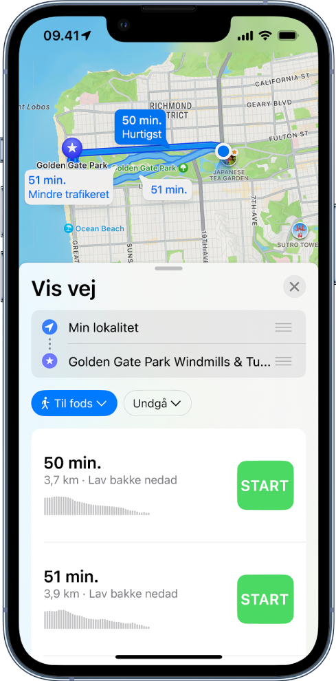 Få vejvisning til gående i Kort iPhone - Apple-support (DK)