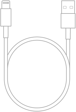 Das Lightning-auf-USB-Kabel.