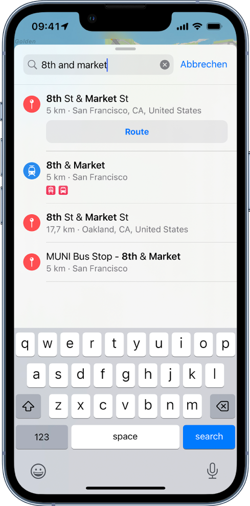 Suchen von Orten in der App „Karten“ auf dem iPhone - Apple Support (AT)