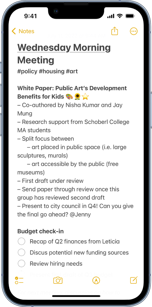 apple iphone notes app