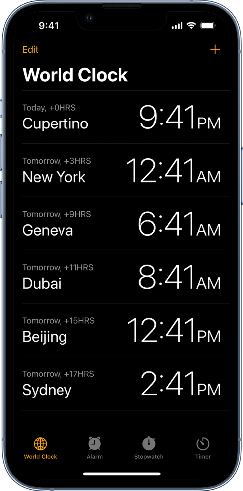 See the time in cities worldwide iPhone - Support