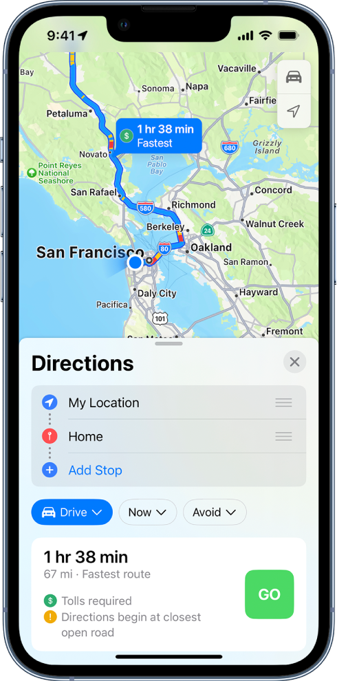 directions on iphone