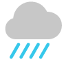 Un ícono que simboliza lluvia intensa.
