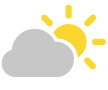 Un ícono que simboliza condiciones parcialmente nubladas.
