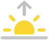 Auringonnousua esittävä kuvake.