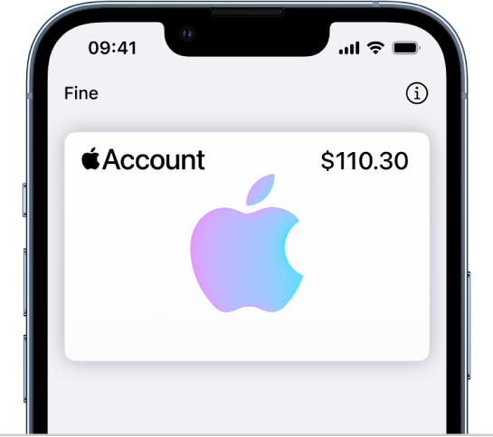 In Wallet viene mostrato il saldo della carta dell'account Apple in alto a destra.