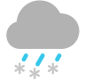 O pictogramă care simbolizează ploaie înghețată sau lapoviță.