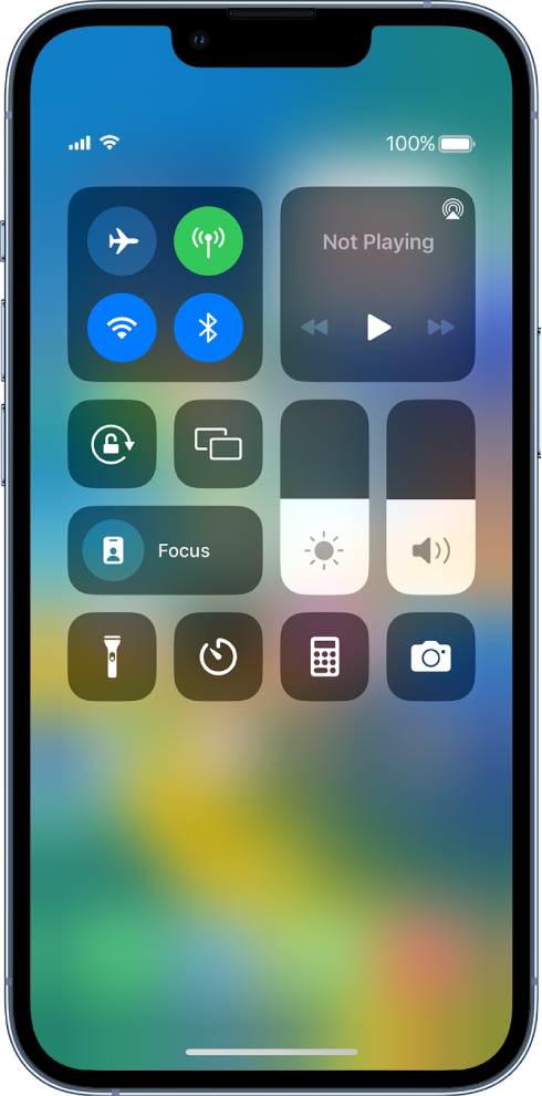 Екран Control Center на iPhone-у.