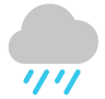 En symbol som representerar regn.