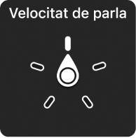 Control del rotor amb la punta assenyalant la configuració de “Velocitat de parla”.