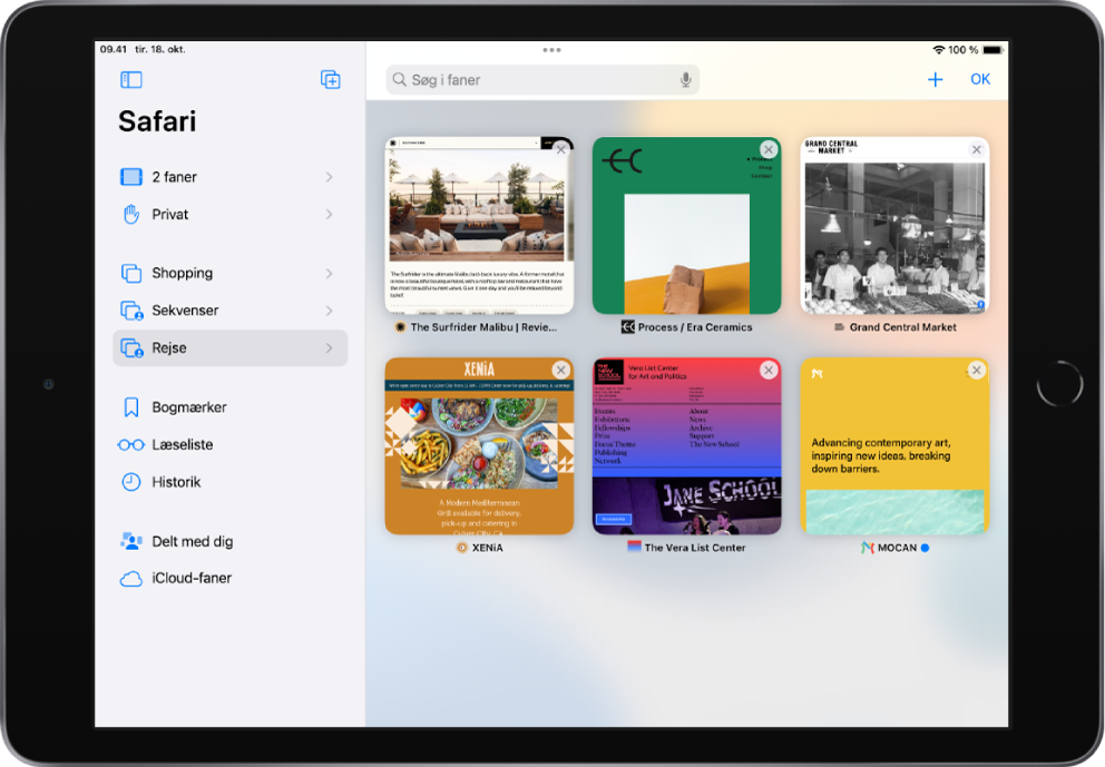 Organiser dine med fanegrupper i iPad - Apple-support (DK)
