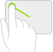 Illustration symbolisant le geste à effectuer sur un trackpad pour ouvrir le Centre de notifications.