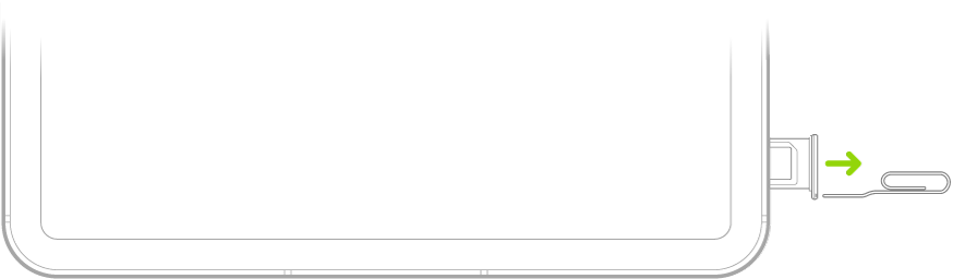 SIMトレイを取り出して取り外すために、ペーパークリップまたはSIM取り出しツールがiPadの左側にあるSIMトレイの小さい穴に差し込まれています。