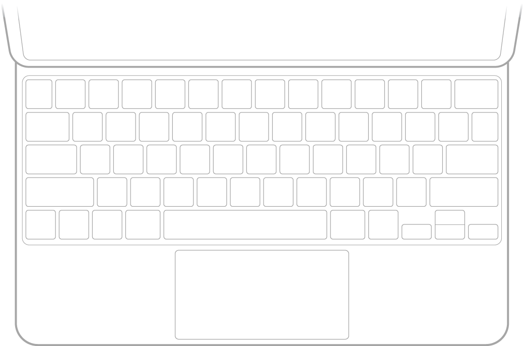 iPad tastatūras Magic Keyboard ilustrācija.