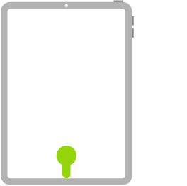 Лінія, що починається з центра внизу екрана й закінчується крапкою, розташованою на відстані приблизно в ширину пальця від нижнього краю екрана, позначає жест перетягування та паузи.