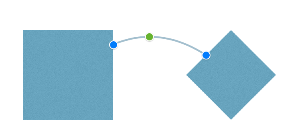 A square and diamond shape connected by a connection line.