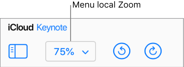 Le menu Zoom de la barre d’outils.