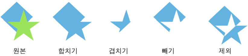 조합된 도형 예시.