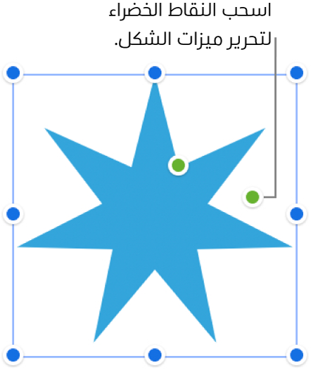 شكل مع مقابض تحديد.