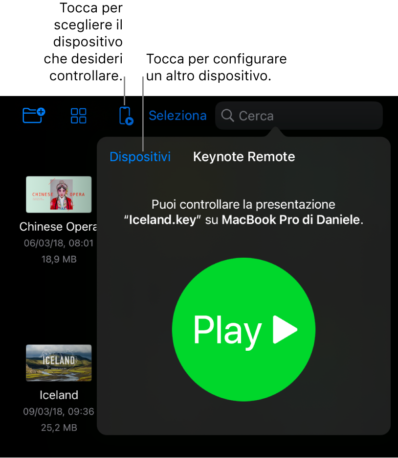 La finestra a comparsa Gestisci dispositivi, che mostra il link “Aggiungi un dispositivo”.