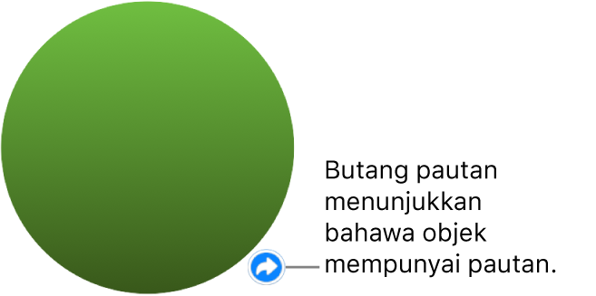 Butang pautan pada bentuk.