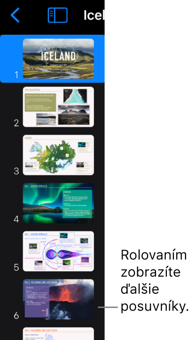Navigátor snímok.