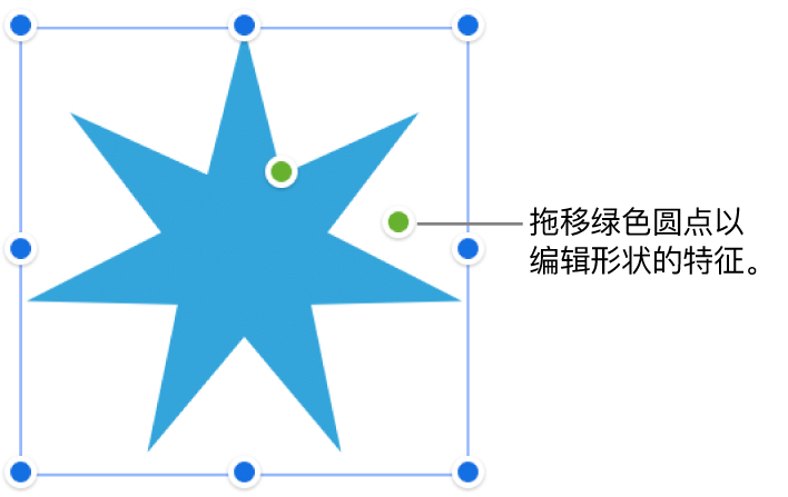 带有选择控制柄的形状。