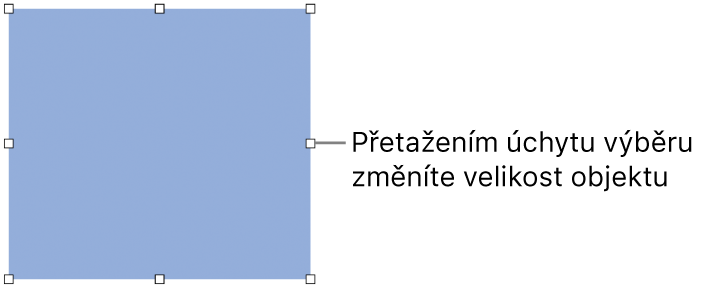 Objekt, který má po obvodu bílé čtverečky pro změnu velikosti