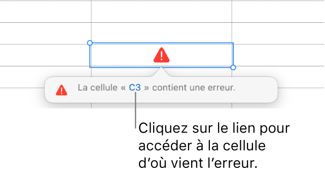 Lien d’erreur de cellule.