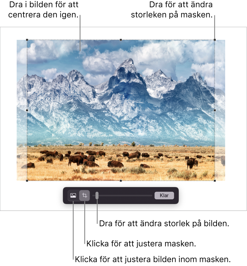 Maskreglagen över en bild.