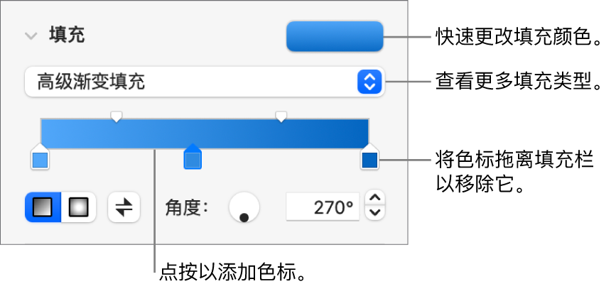 用于使用颜色填充对象的控制。