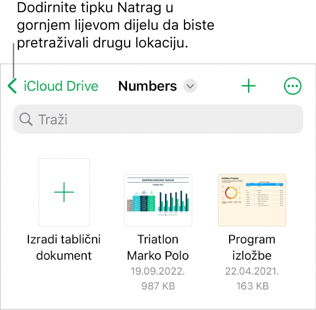 Upravitelj tabličnim dokumentima za iPhone.