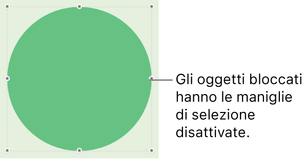 Un oggetto bloccato con maniglie di selezione grigie.