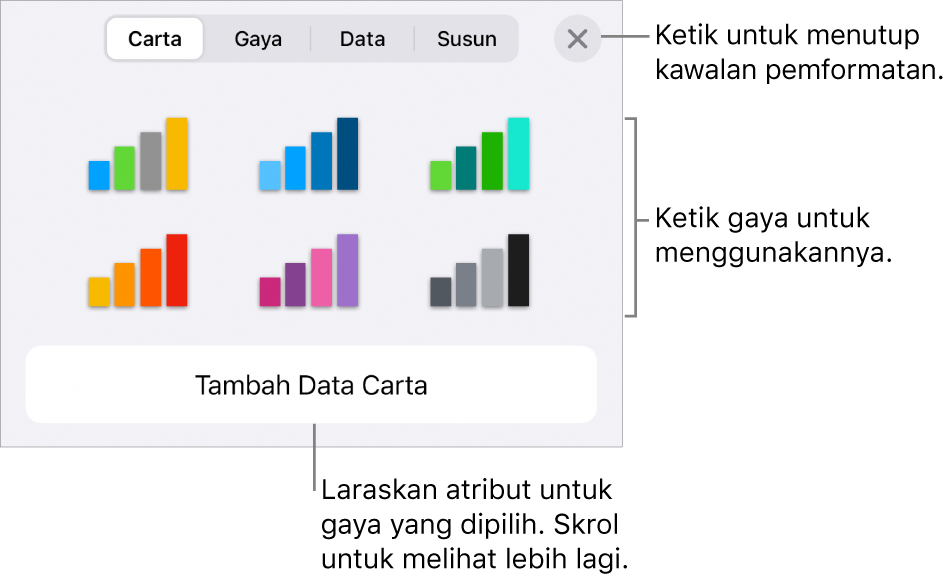 Tab Carta pada menu Format.