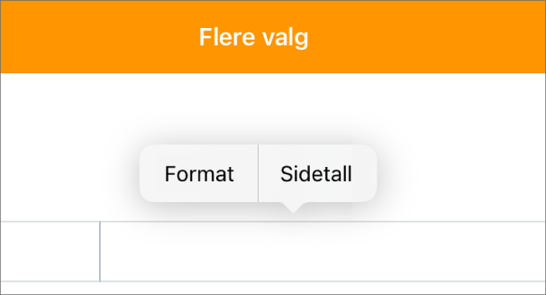 Tre topptekstfelter med innsettingspunktet i det midtre feltet og en lokalmeny som viser Sidetall.
