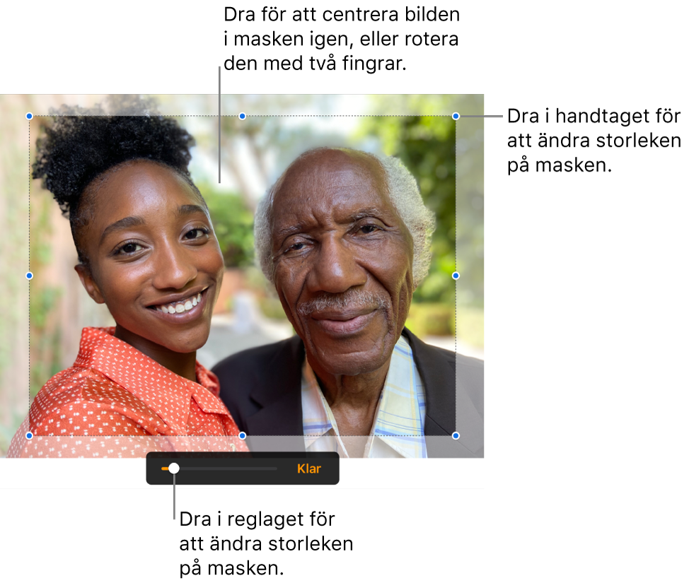 Maskreglage över en bild.