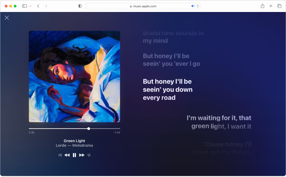 View song lyrics in Apple Music on the web – Apple Support (UK)