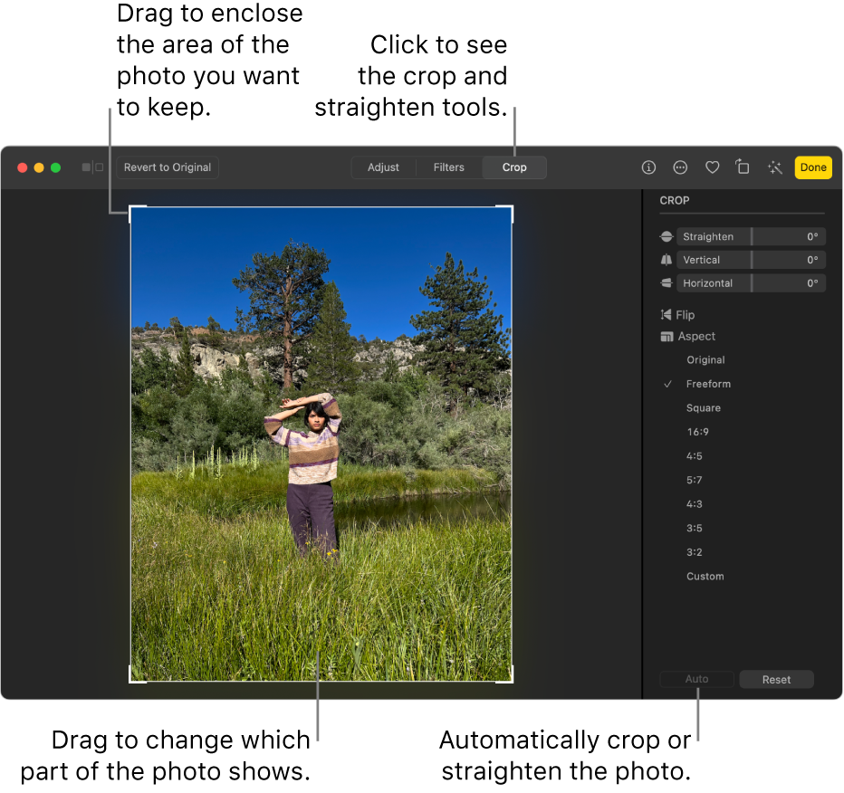 Crop and straighten photos in Photos on Mac - Apple Support