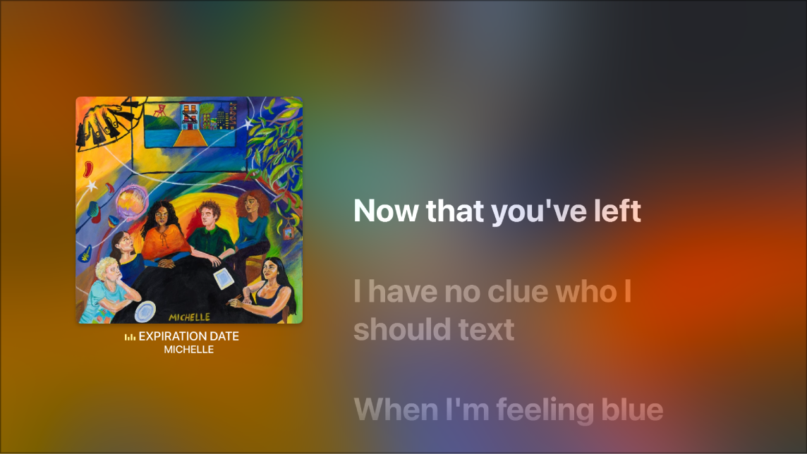 Now Playing screen showing lyrics