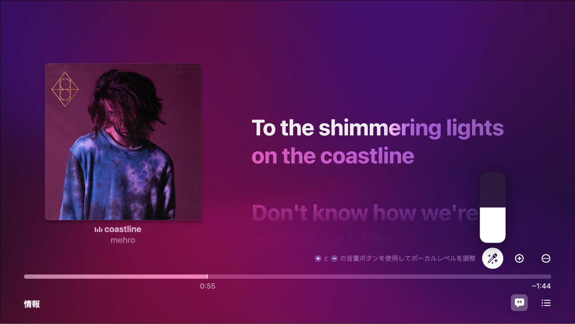 Apple Music Singが表示されている再生中画面