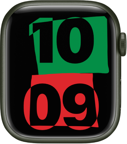 The Unity watch face showing the current time in the center of the screen.