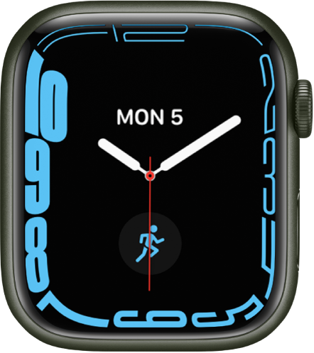 The Contour watch face with the Workout complication in the middle.